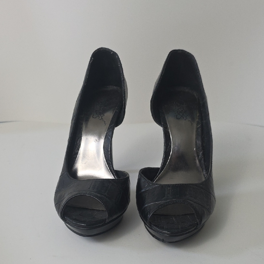 Elegant Black Peep-Toe Heels